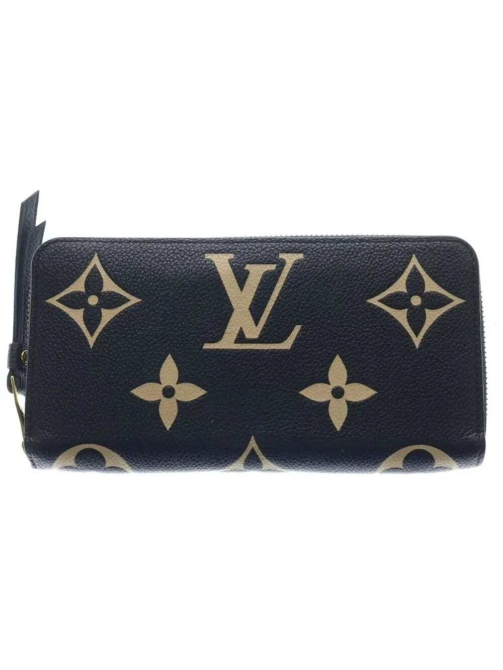 Louis Vuitton Monogram Empreinte Zippy Wallet Card Case Black Bicolor Gold